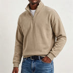 Men's Stylish Casual Cotton Long-sleeved Quarter-Zip Sweatshirt