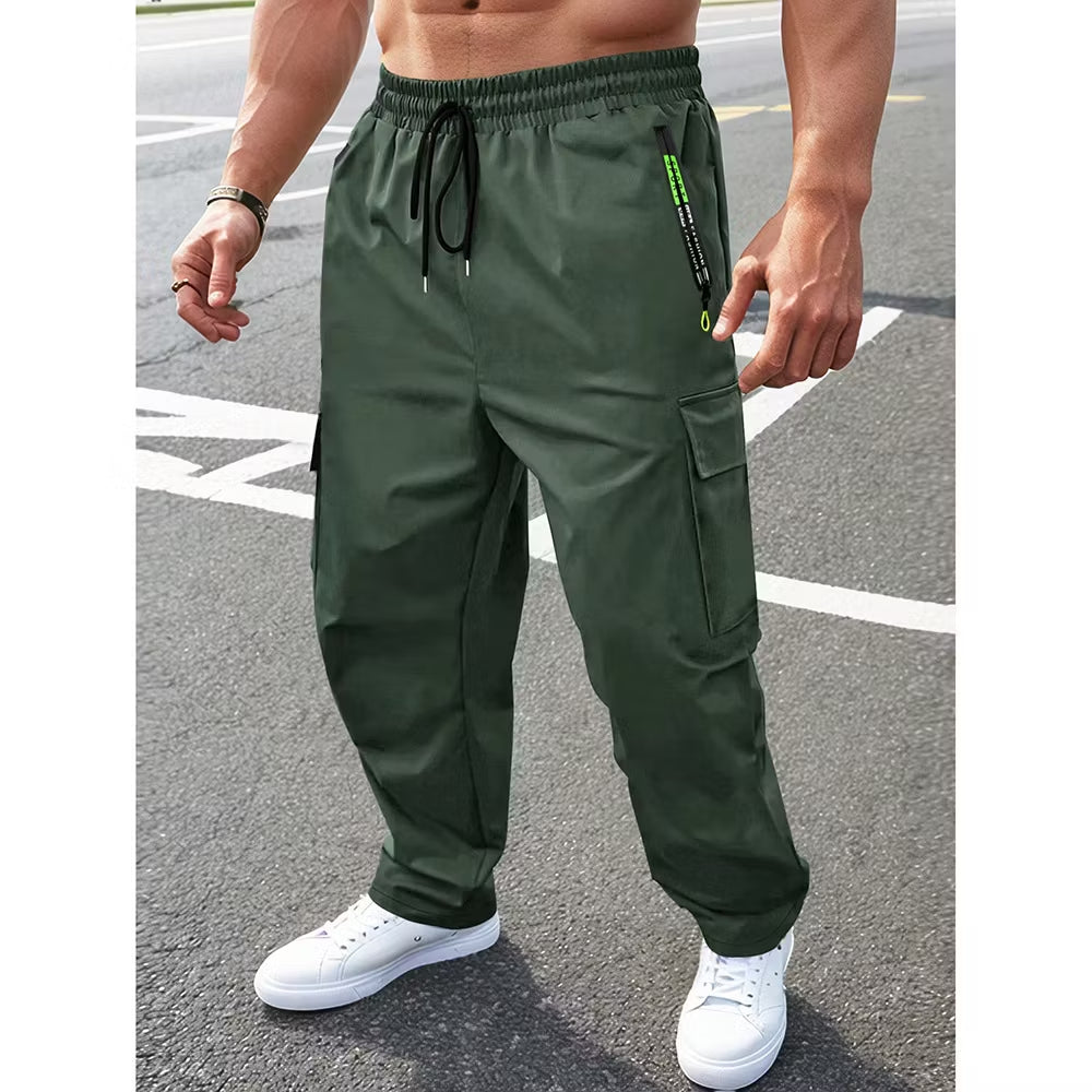 Men’s Relaxed-Fit Cargo Pants – Drawstring Waist & Utility Pockets