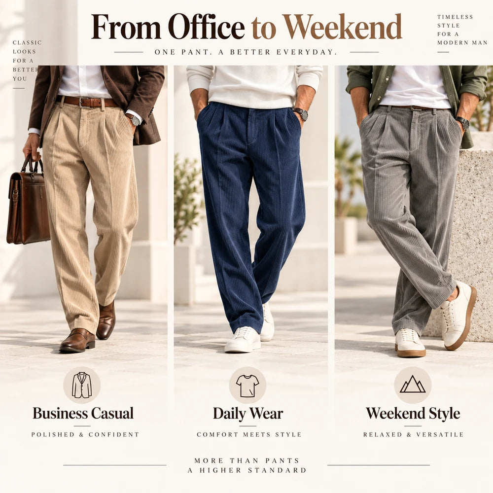 Corduroy Straight Leg Trousers