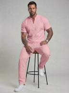 Men's Textured Tee & Pants 2-Piece Set