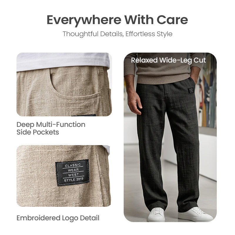 Pantalones clásicos de lino para hombre