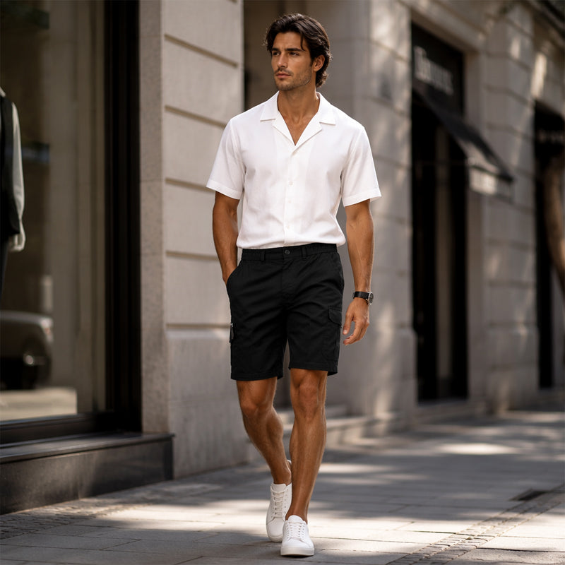 📢📢50% OFF !! ⏰Men's Cargo Shorts – Elastic Waist, Multi-Pocket, Durable 🍁