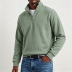Men's Stylish Casual Cotton Long-sleeved Quarter-Zip Sweatshirt