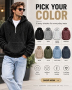 Men's Premium Textured Half-Zip Hoodie – Cozy Relaxed Fit Casual Pullover Sweatshirt
