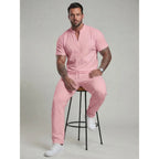 Men's Textured Tee & Pants 2-Piece Set