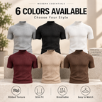 Men's Premium Ribbed Mock Neck T-Shirt
