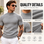 Men's Premium Ribbed Mock Neck T-Shirt