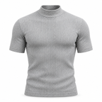 Men's Premium Ribbed Mock Neck T-Shirt