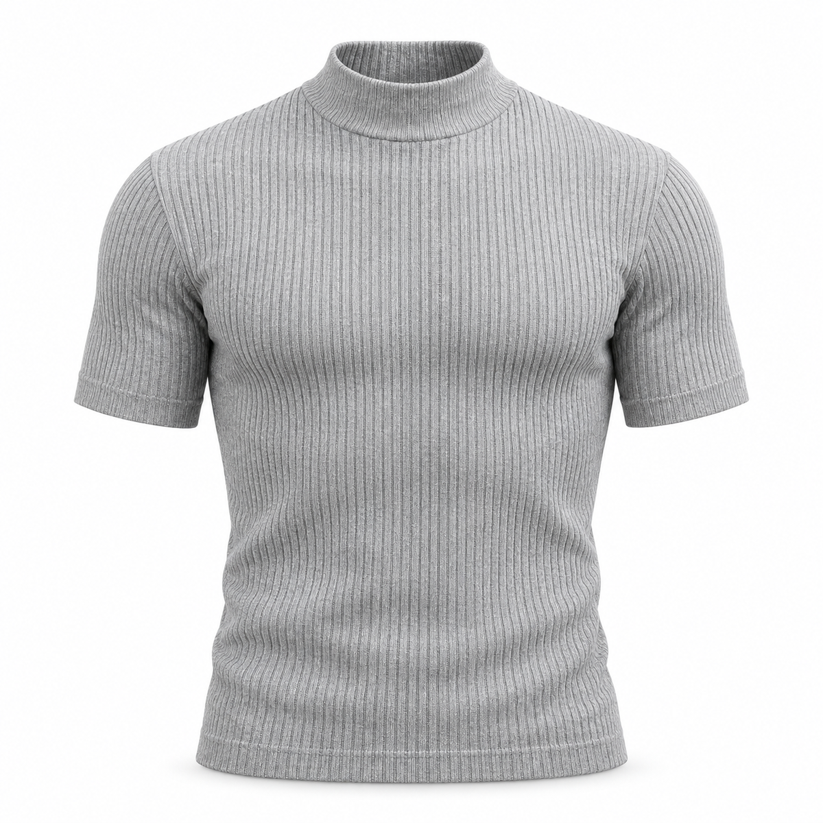 Men's Premium Ribbed Mock Neck T-Shirt