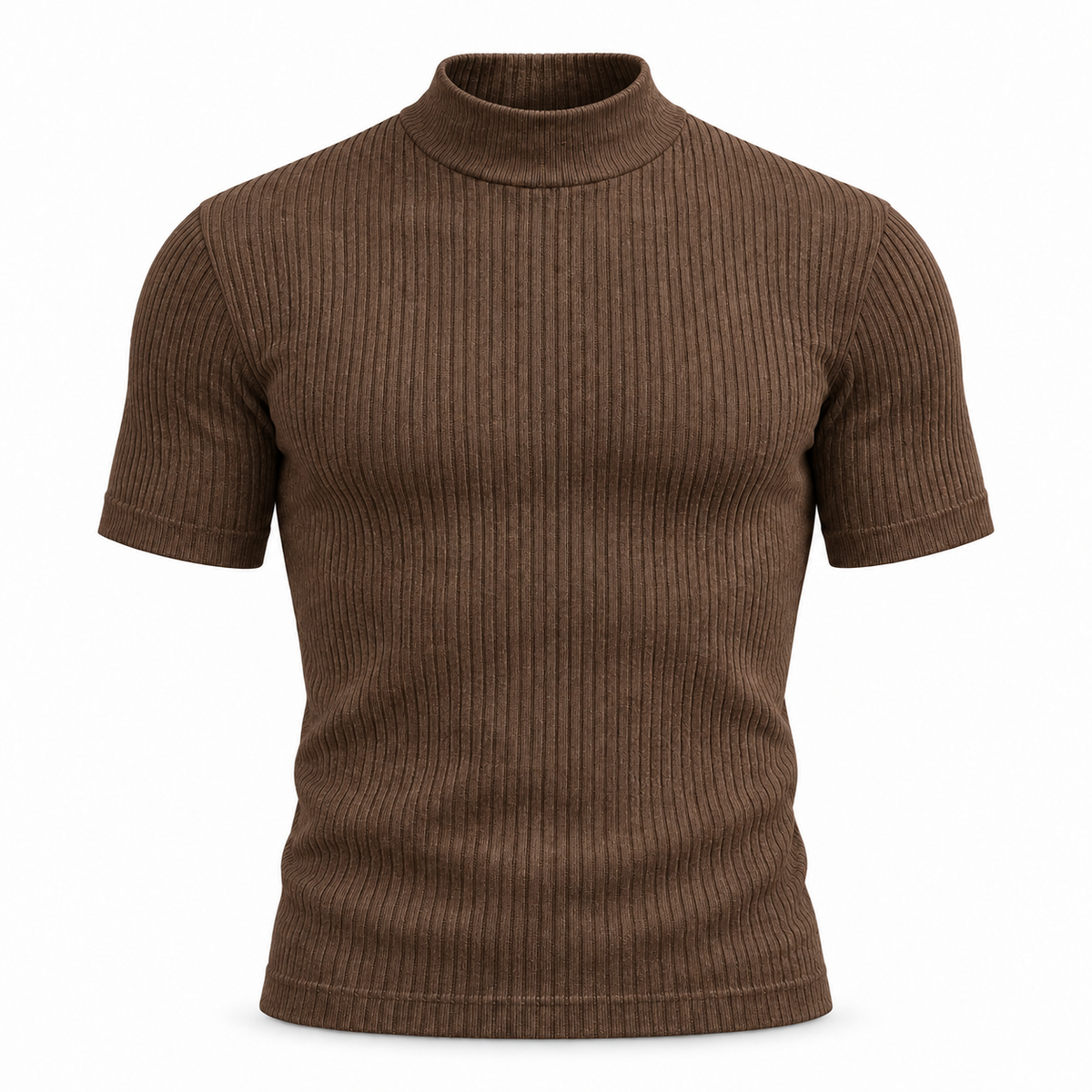 Men's Premium Ribbed Mock Neck T-Shirt