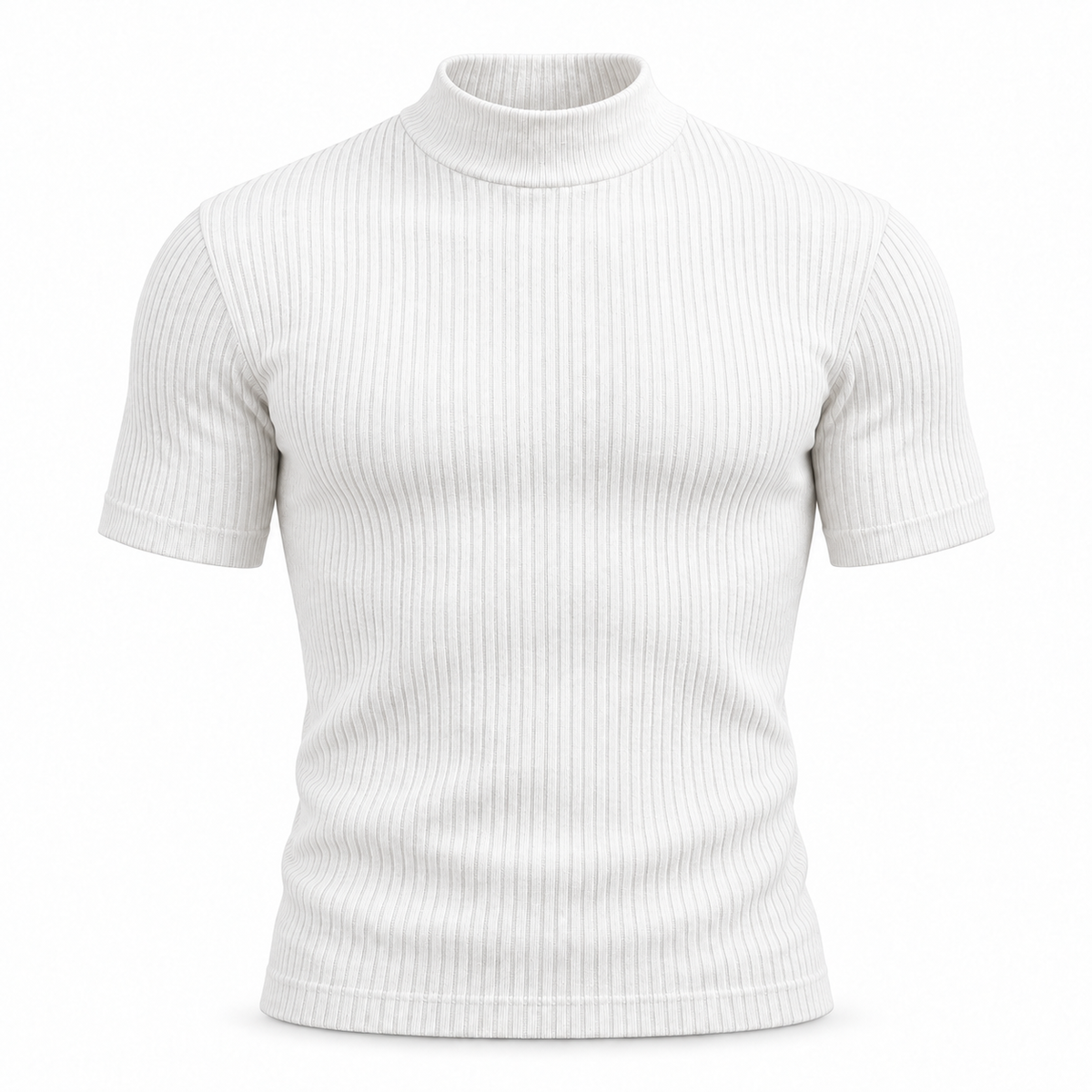 Men's Premium Ribbed Mock Neck T-Shirt