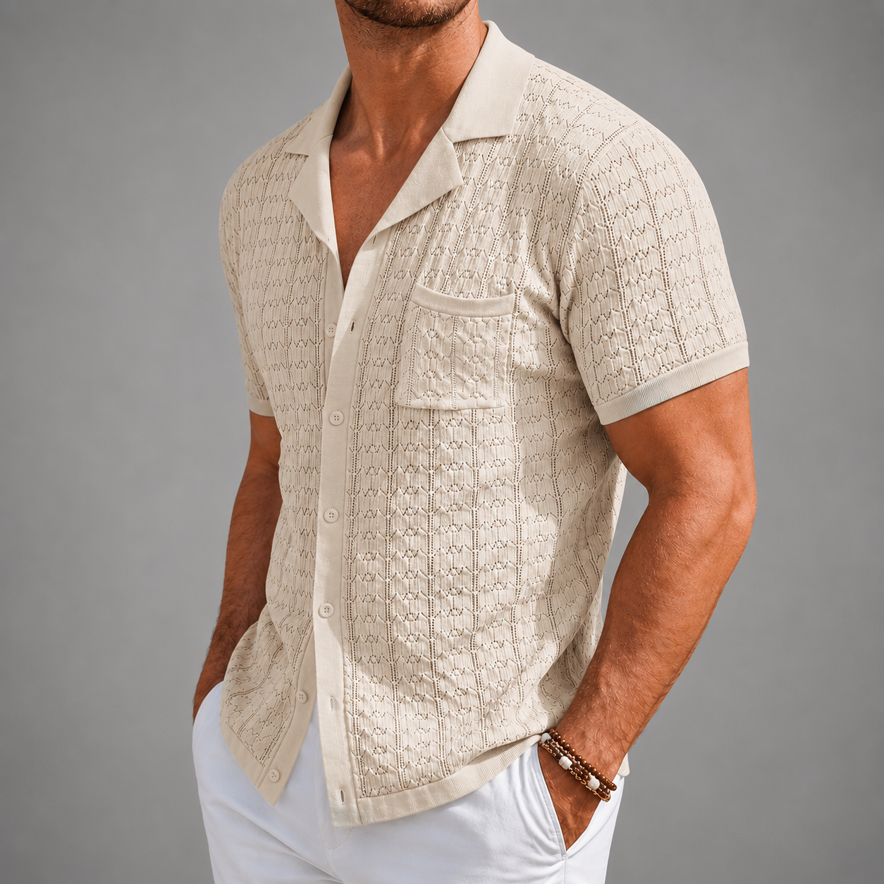 Khaki Ellington knit polo