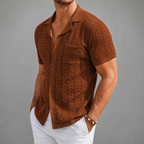 Men’s Riviera Textured Button-Up Knit Polo