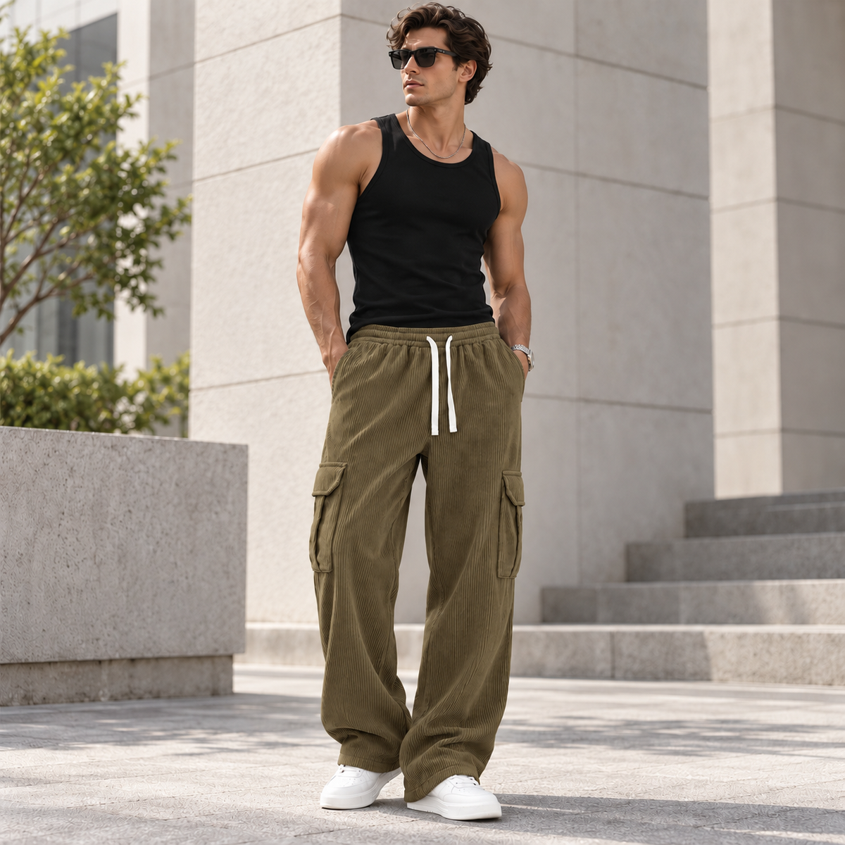 Men's Corduroy Cargo Pants