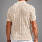 Men’s Riviera Textured Button-Up Knit Polo