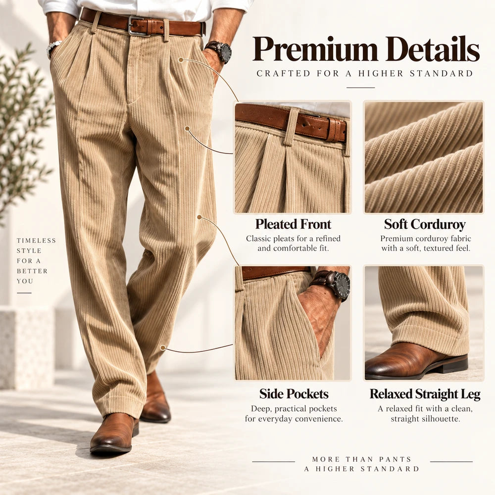 Corduroy Straight Leg Trousers