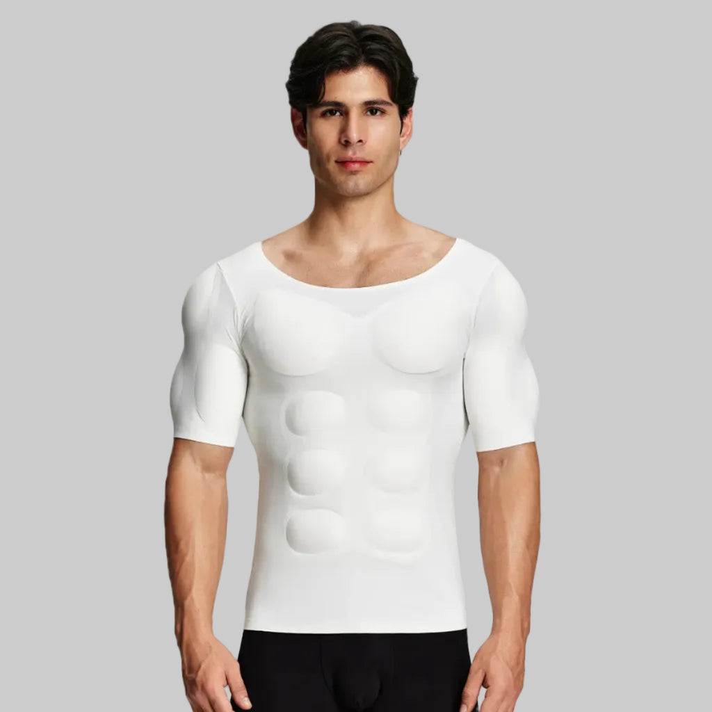 Nahtloses Muskelshirt für Herren mit herausnehmbaren Brustpolstern