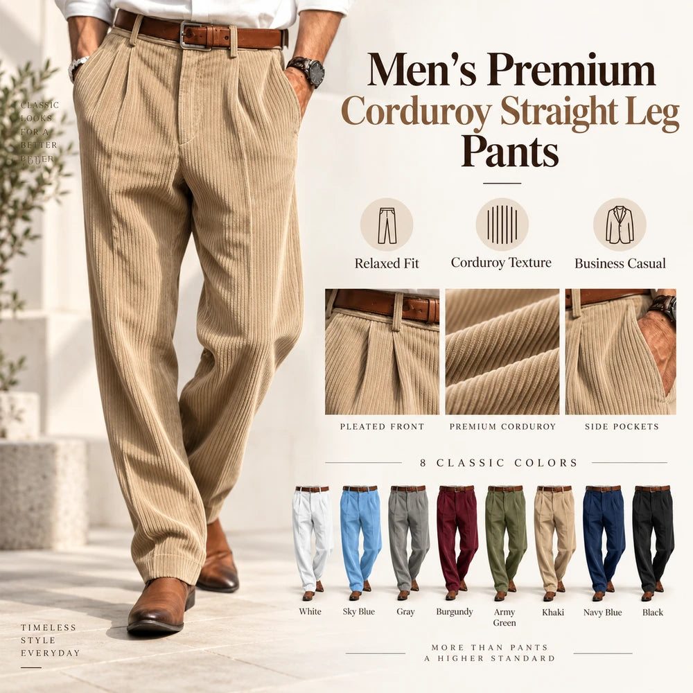 Corduroy Straight Leg Trousers