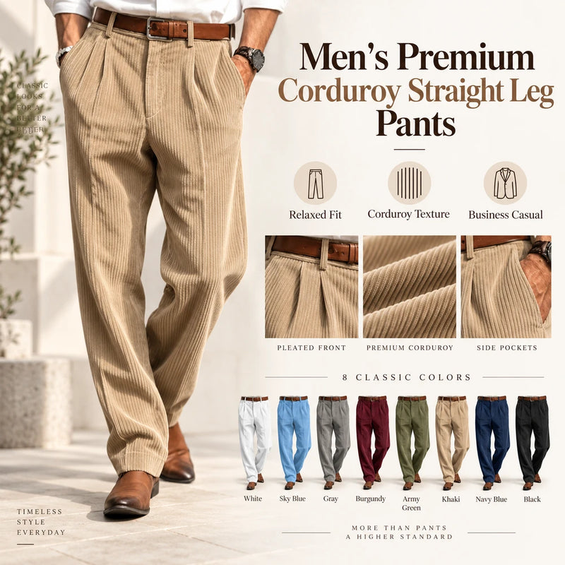Corduroy Straight Leg Trousers