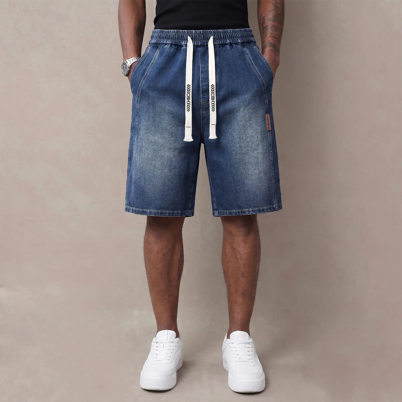 Shorts légers en jean pour hommes - Pantalons d'été extensibles et tendance