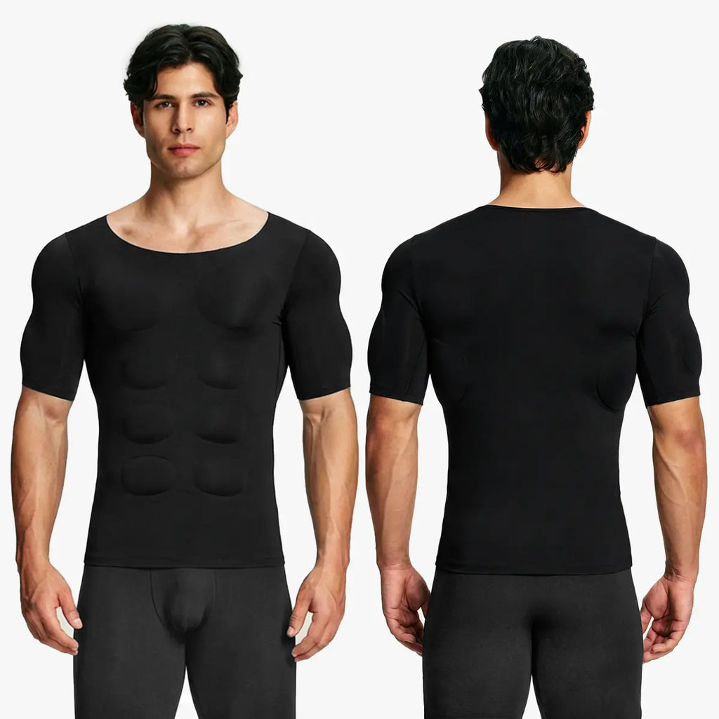 Nahtloses Muskelshirt für Herren mit herausnehmbaren Brustpolstern