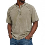 Men's Casual Short Sleeve Mandarin Collar Shirt