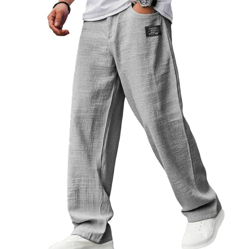 Pantalones clásicos de lino para hombre