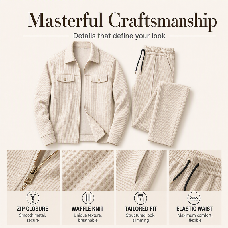 ⌛Limited-Time Offer-Men's Texture Jacket & Pants 2-Piece Set